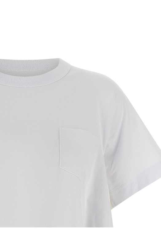 Denim insert t-shirt White