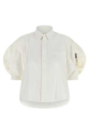 Bomber sleeve shirt White