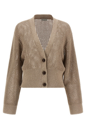 Cadrigan sequin mesh Beige