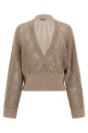 Cadrigan sequin mesh Beige