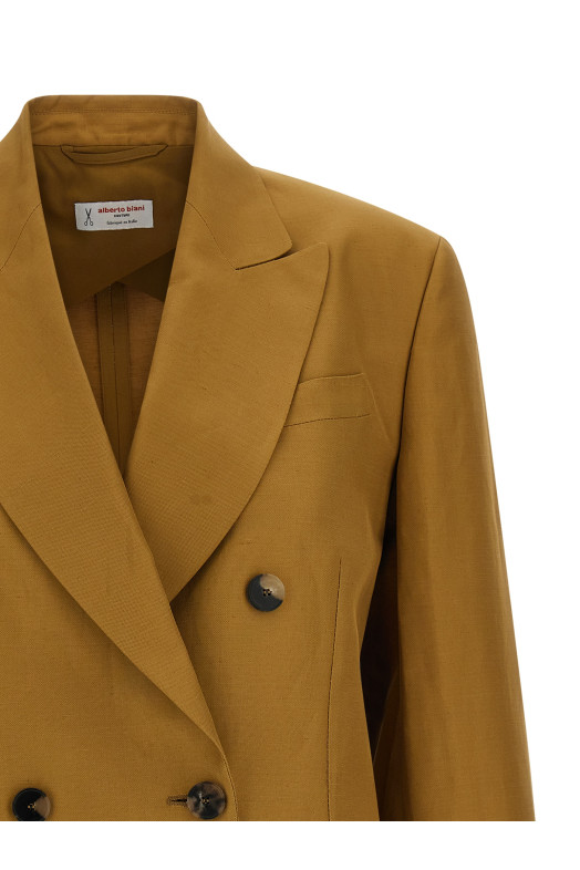 Linen viscose blazer Brown