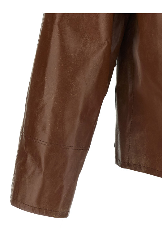 Vintage leather blouson Brown