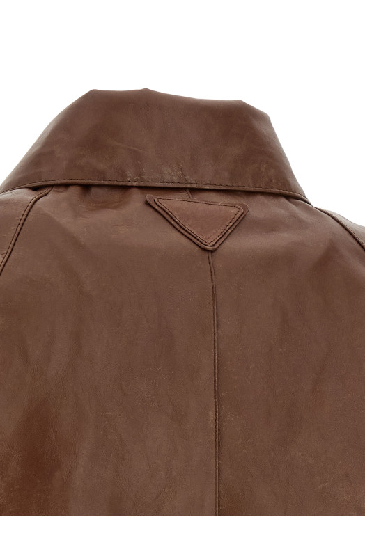 Vintage leather blouson Brown