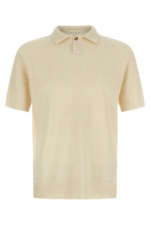 Spongy effect polo shirt Beige