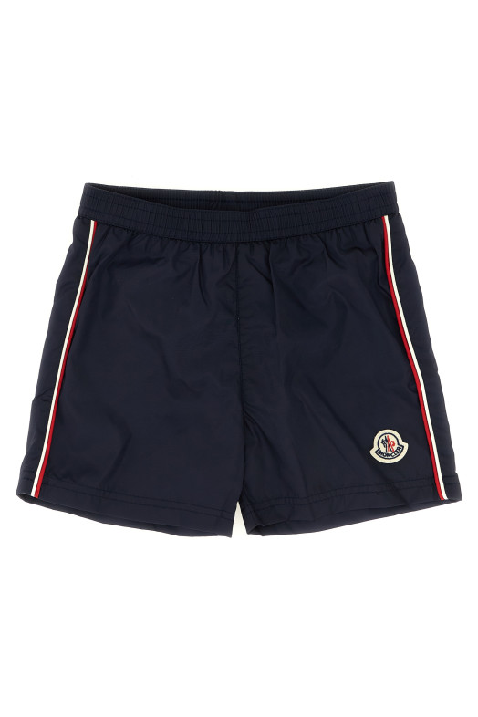 Tricolor piping swimsuit Blue