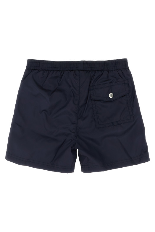 Tricolor piping swimsuit Blue