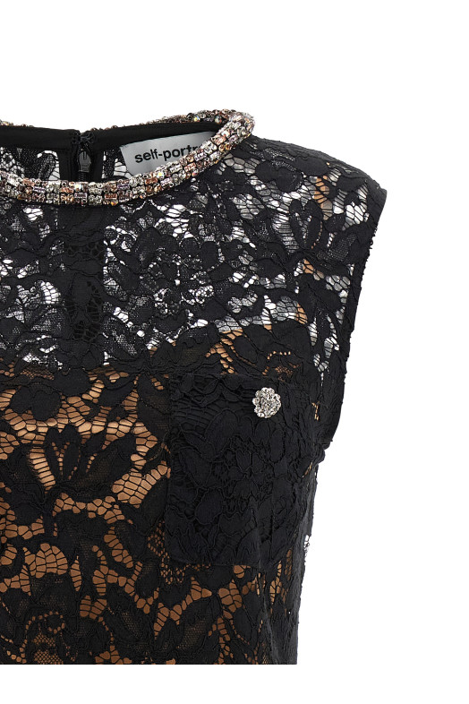 'Black lace crystal' dress Black