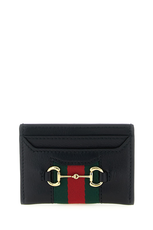 'Web Horsebit Gucci' card holder Black
