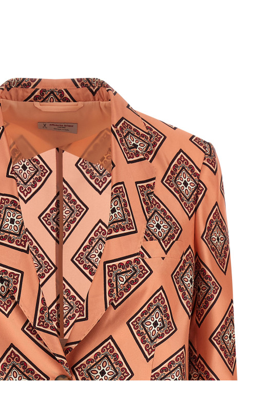 Tie print blazer Pink