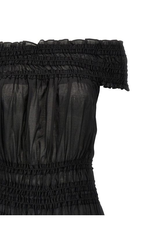 'Smocked Cotton' dress Black