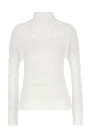 'Wooly Pleats-56' blouse White