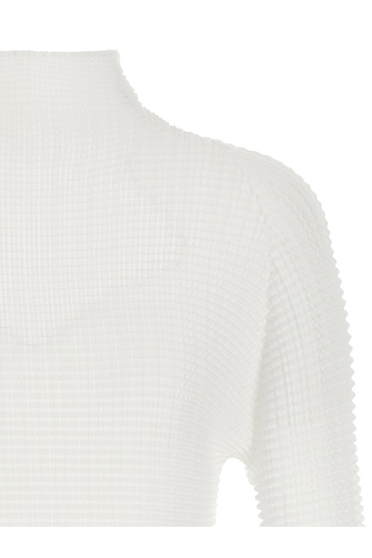 'Wooly Pleats-56' blouse White