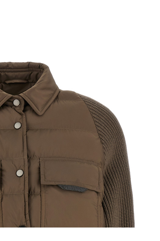 Nylon down jacket Brown