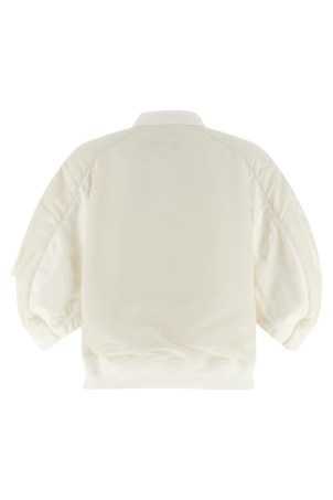 Hybrid bomber jacket White