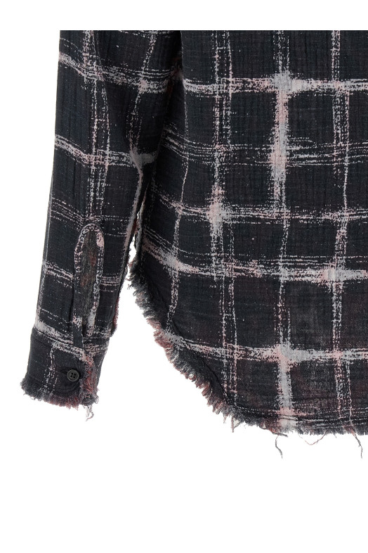 Fringed hem reversible shirt Multicolor