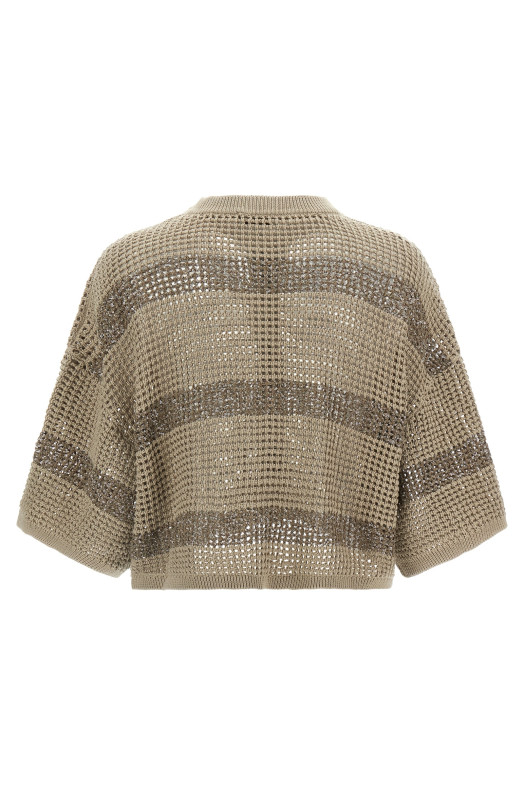 'Dazzling Stripes' cardigan Beige