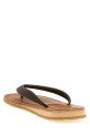 Rubber and leather slides Brown