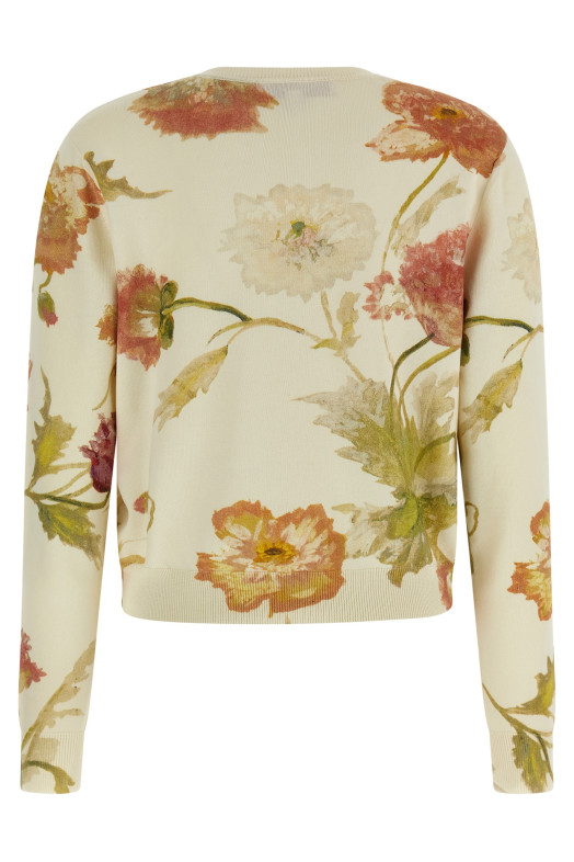 Floral print cardigan White