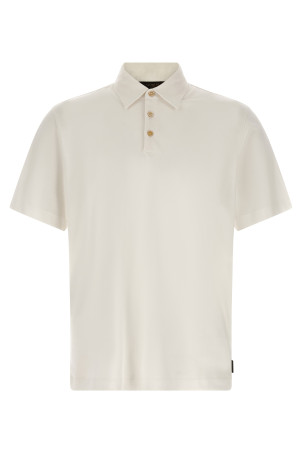 Cotton silk polo shirt White