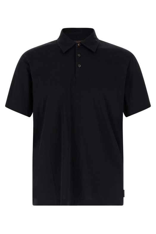 Cotton silk polo shirt Blue