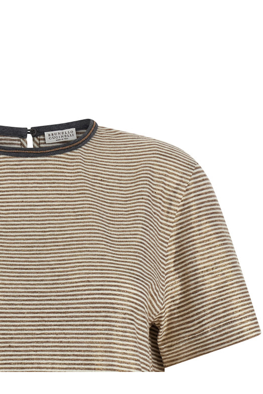 'Shiny Collar Detail' T-shirt Multicolor