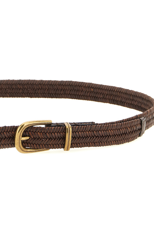 Jewel buckle belt Brown