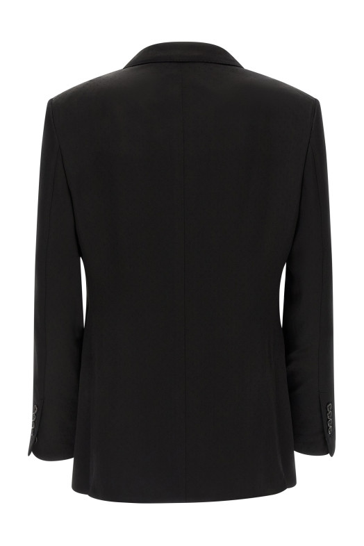 Tone-on-tone polka dot blazer Black