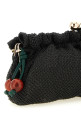 Braided raffia clutch Black