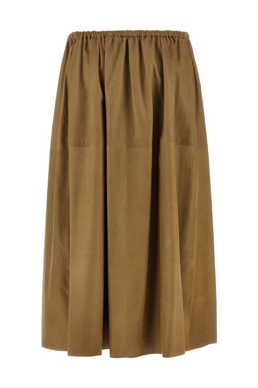 Leather skirt Beige