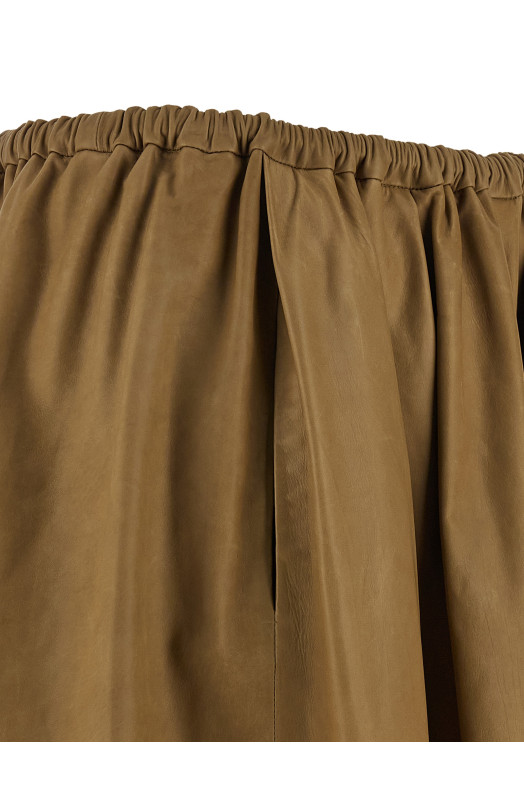 Leather skirt Beige