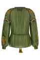 Valentino Garavani embroidered lurex silk shirt  Green