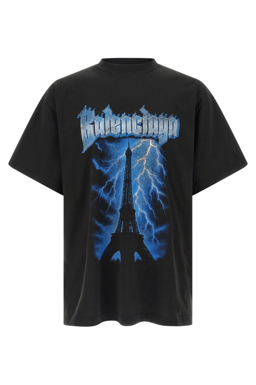 'Paris Thunderstorm' T-shirt Black