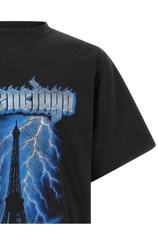 'Paris Thunderstorm' T-shirt Black