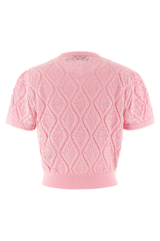 'Pink pointelle knit' top Pink