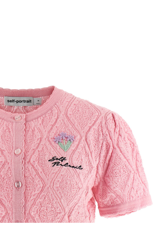 'Pink pointelle knit' top Pink