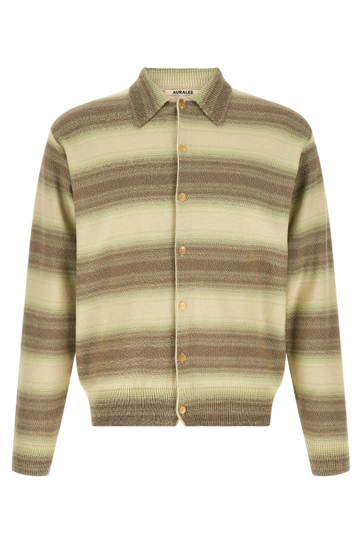 Shaded stripes cardigan Green