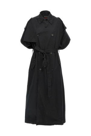 Stole trench coat Black