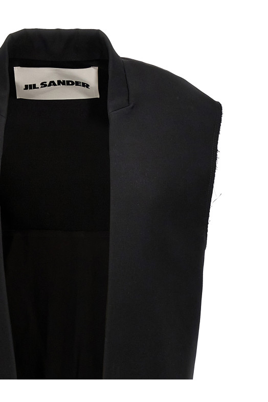 Довгий жилет з двох матеріалів, чорний JIL SANDER (J03AA0103JTN184001)