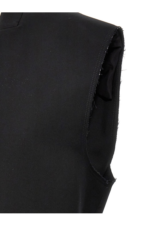 Довгий жилет з двох матеріалів, чорний JIL SANDER (J03AA0103JTN184001)
