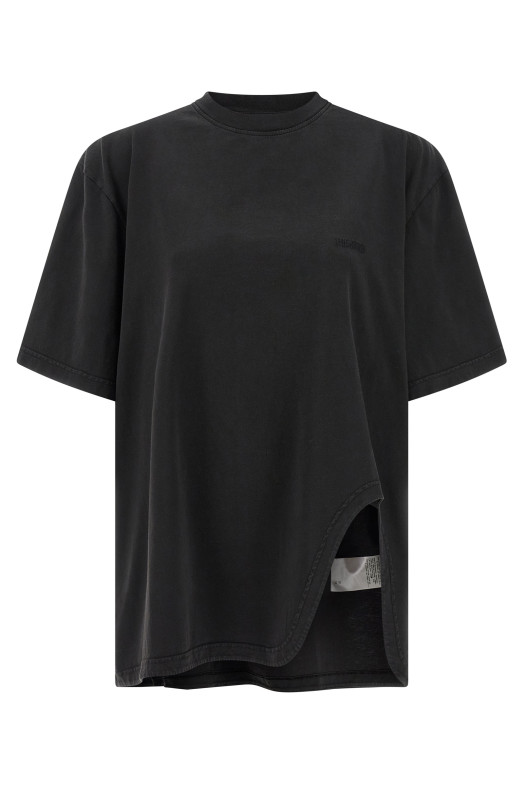 Shaped split T-shirt Black