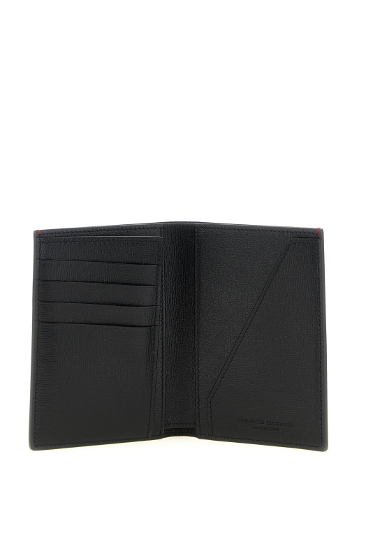 Fine grain leather passport holder Black