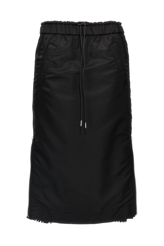 Pleated insert skirt Black