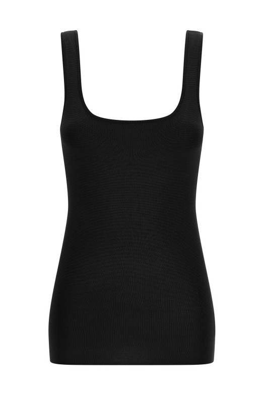 Square neckline top Black