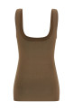 Square neckline top Brown