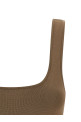 Square neckline top Brown