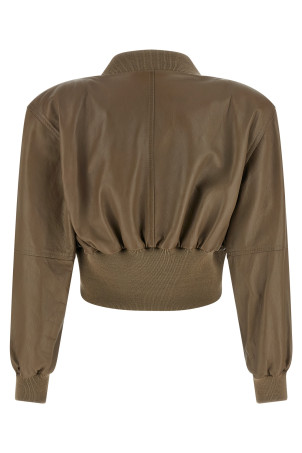 Cropped bomber jacket Brown