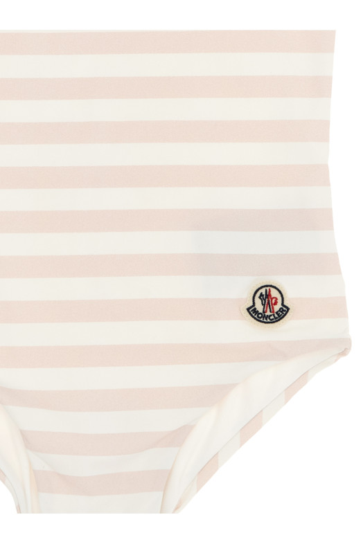 Striped one-piece swimsuit Pink