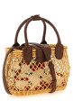 Wicker basket shoulder strap Beige