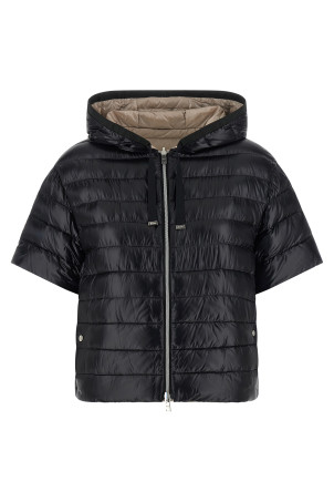 Reversible short-sleeved down jacket Black