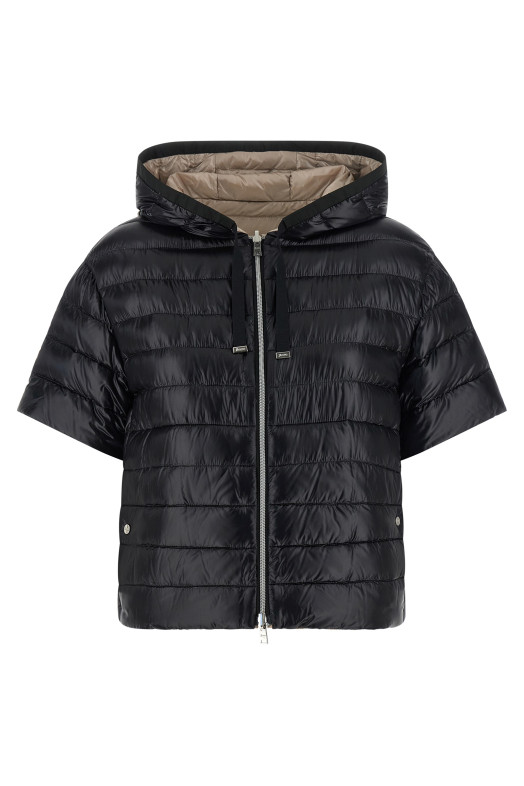 Reversible short-sleeved down jacket Black